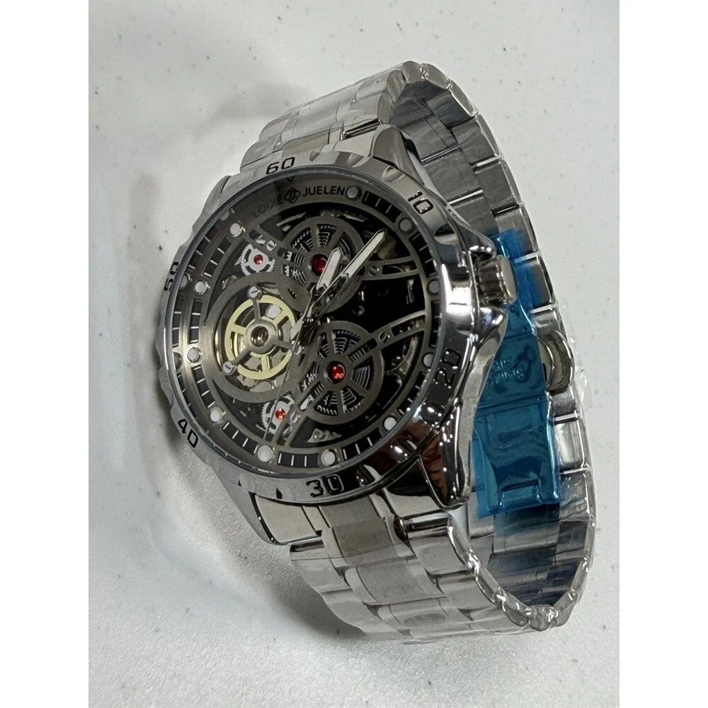 Automatic Skeleton Watch 43mm Stainless Steel New Open Box